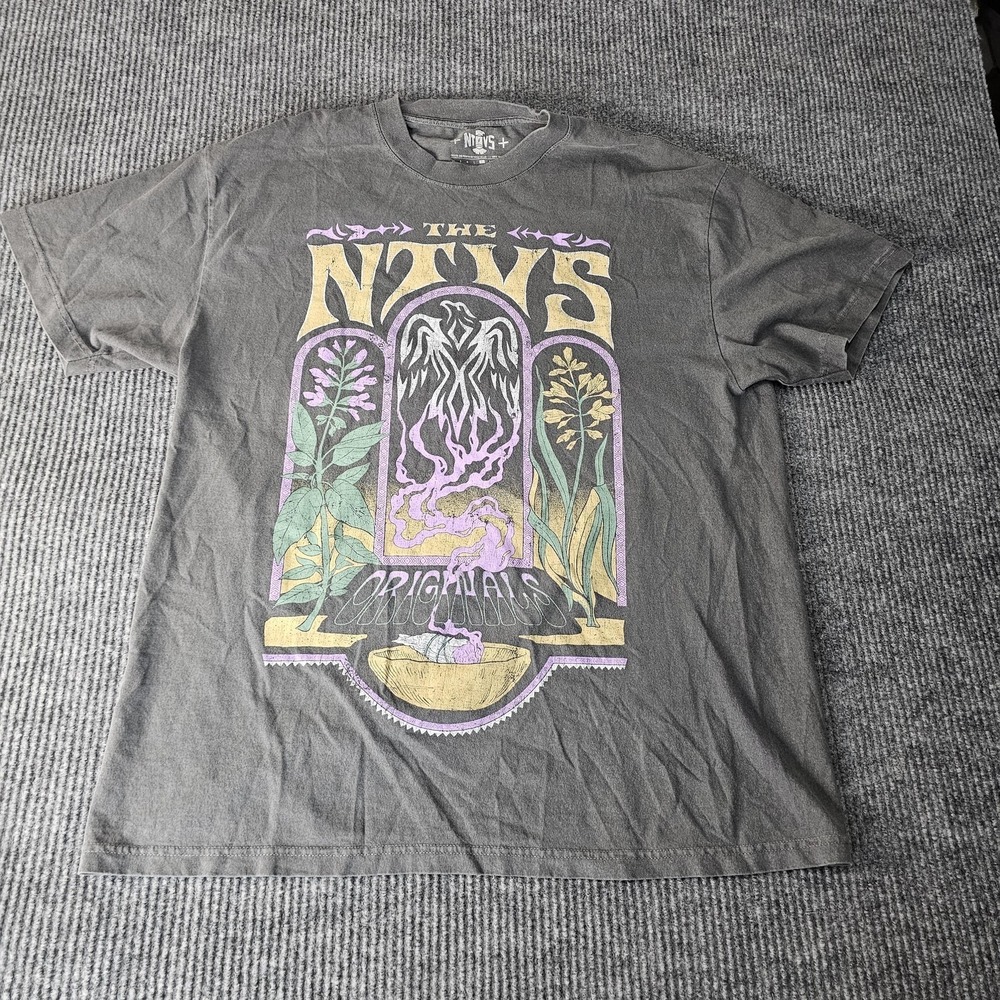 NTVS Originals Shirt Mens XL Gray Smoke Sage Graphic Tee Native Spirit Design